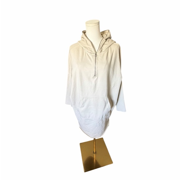 All Saints Xondo Cream Long Sleeve Zip-Up Hoodie Dress Sz Small - Picture 4 of 13